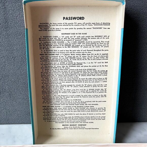 Vintage Password Game 1962 Milton Bradley New 16th Edition-Complete Great Shape - Picture 7 of 10